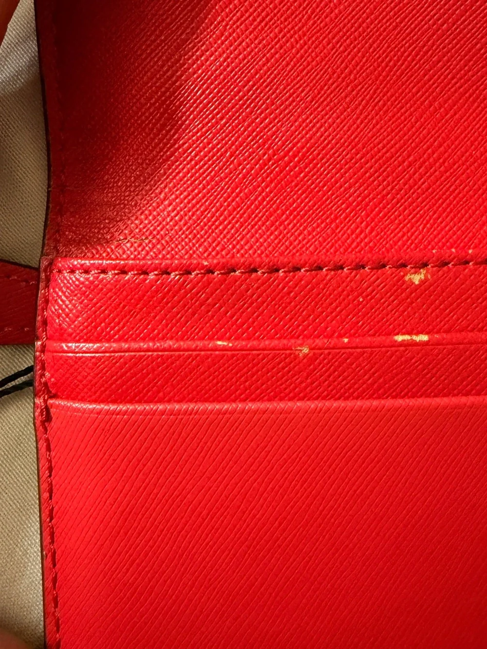 Coach Red Leather Flap Continental Wallet with Gold Logo